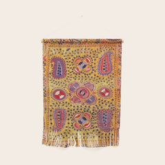 19th Century Uzbekistan Suzani with Gold Background Wall Hanging