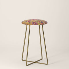 19th Century Uzbekistan Suzani with Gold Background Stool