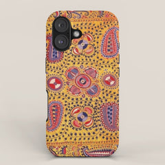 19th Century Uzbekistan Suzani with Gold Background iPhone Case
