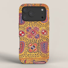 19th Century Uzbekistan Suzani with Gold Background iPhone Case
