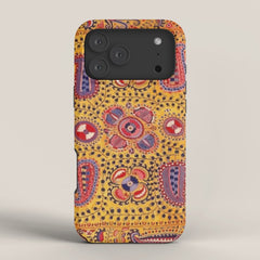 19th Century Uzbekistan Suzani with Gold Background iPhone Case