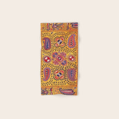 19th Century Uzbekistan Suzani with Gold Background Bath Towel