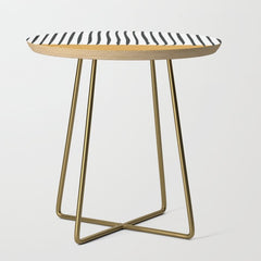 (White Background) Mid Century Modern Minimalist Rothko Inspired Color Field With Lines Geometric Style Side Table
