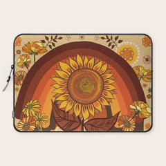 70s, Sunflower, retro, rainbow, warm colors, 60s, boho Laptop Sleeve