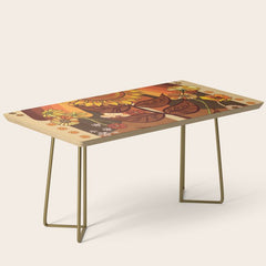 70s, Sunflower, retro, rainbow, warm colors, 60s, boho Coffee Table
