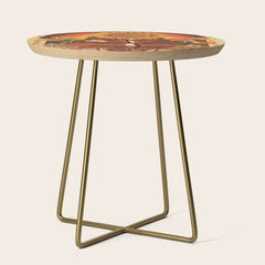 70s, Sunflower, retro, rainbow, warm colors, 60s, boho Side Table