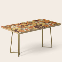 70's Floral Prints, Retro Art Coffee Table