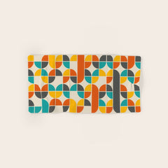 1970s Colors Mid Century Modern Geometric Pattern Bath Towel