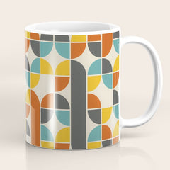 1970s Colors Mid Century Modern Geometric Pattern Coffee Mug