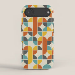 1970s Colors Mid Century Modern Geometric Pattern iPhone Case