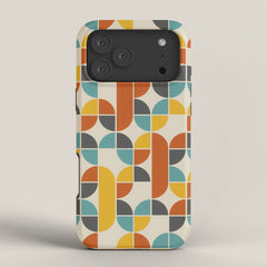 1970s Colors Mid Century Modern Geometric Pattern iPhone Case