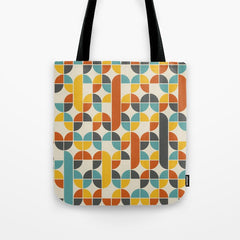 1970s Colors Mid Century Modern Geometric Pattern Tote Bag