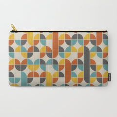 1970s Colors Mid Century Modern Geometric Pattern Carry All Pouch