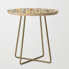 1970s Colors Mid Century Modern Geometric Pattern Side Table