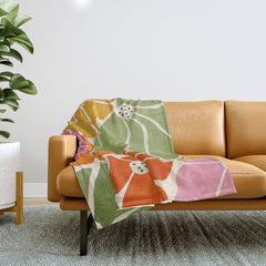 70's Florals Throw Blanket