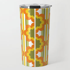 70's Summer' Orange Yellow Green Travel Mug