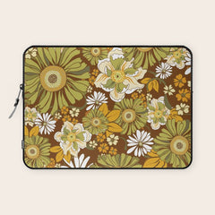 70s Retro Flower Power boho pattern Laptop Sleeve