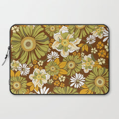 70s Retro Flower Power boho pattern Laptop Sleeve