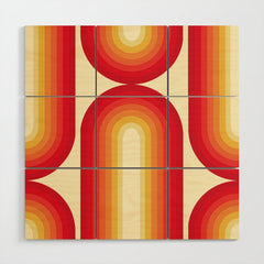 70s Retro Sun Wood Wall Art
