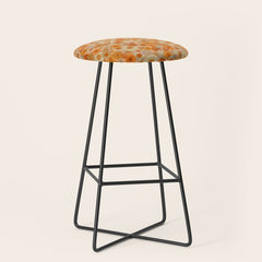 70s retro vintage daisies, flowers, orange, peach Stool