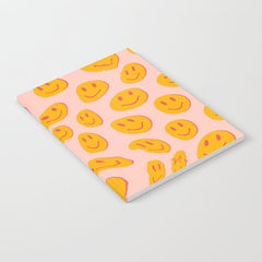70s retro yellow smile face illustration Notebook