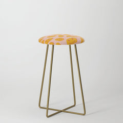 70s retro yellow smile face illustration Stool