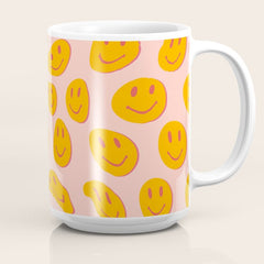 70s retro yellow smile face illustration Coffee Mug