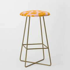 70s retro yellow smile face illustration Stool