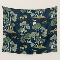 A Forest Awakens Full Moon Wall Tapestry