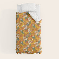 70s Retro Floral Duvet Cover