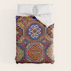 19th Century Armenian Kazak dated 1896 Duvet Cover
