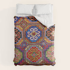19th Century Armenian Kazak dated 1896 Duvet Cover