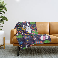 60s 70s psychedelic Modern Christmas Confetti Pattern Throw Blanket