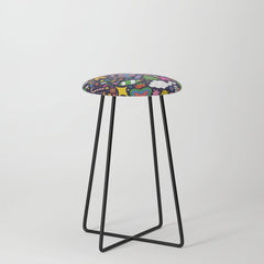60s 70s psychedelic Modern Christmas Confetti Pattern Stool