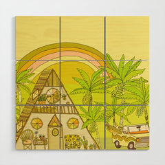 a frame simple living // banana pancakes // retro surf art by surfy birdy Wood Wall Art