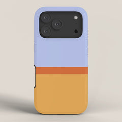 70s Summer Color Block Blue and Orange iPhone Case