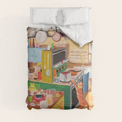 A Cat in the Kitchen Comforter
