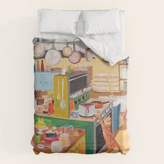 A Cat in the Kitchen Comforter