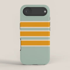 70s Style Mint Orange White Retro Stripes Pomona iPhone Case