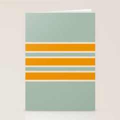 70s Style Mint Orange White Retro Stripes Pomona Stationery Card
