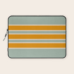 70s Style Mint Orange White Retro Stripes Pomona Laptop Sleeve