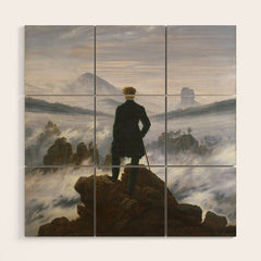 "Wanderer above the Sea of Fog" ("Der Wanderer ��ber dem Nebelmeer") by Caspar David Friedrich, circa 1817 Wood Wall Art