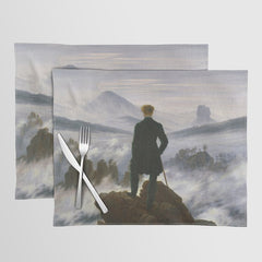 "Wanderer above the Sea of Fog" ("Der Wanderer ��ber dem Nebelmeer") by Caspar David Friedrich, circa 1817 Placemat