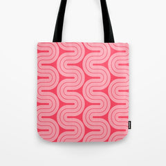 70s Throwback Wavy Stripes Pattern Tote Bag