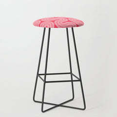 70s Throwback Wavy Stripes Pattern Stool