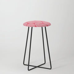 70s Throwback Wavy Stripes Pattern Stool