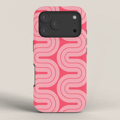 70s Throwback Wavy Stripes Pattern iPhone Case