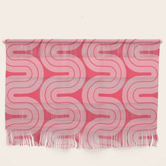 70s Throwback Wavy Stripes Pattern Wall Hanging