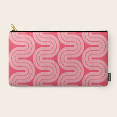 70s Throwback Wavy Stripes Pattern Carry All Pouch