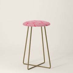 70s Throwback Wavy Stripes Pattern Stool